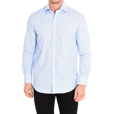 Image of Cafe Coton ALCAZAR3 Mens long sleeve lapel collar button closure shirt White Cotton Size EU 38