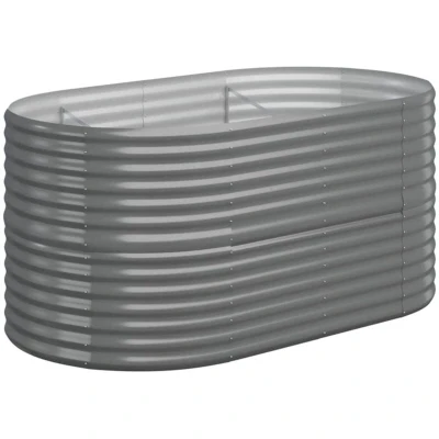 Image of vidaXL Garden Raised Bed Powder coated Steel 152x80x68 cm Grey