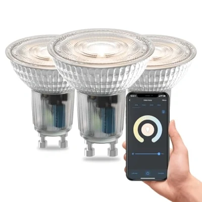 Image of CALEX Smart Light Bulb GU10, 3 Pack, WiFi LED Spotlight, Warm White Light, App and Works with Amazon Alexa Google Home, 4.9W