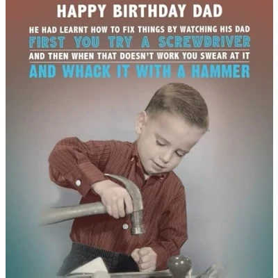 Image of Dad Birthday Card, Funny Card for Dad, Happy