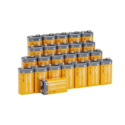 Image of Amazon Basics 9 Volt Everyday Alkaline Batteries, 24 Count (9V/6LR61)