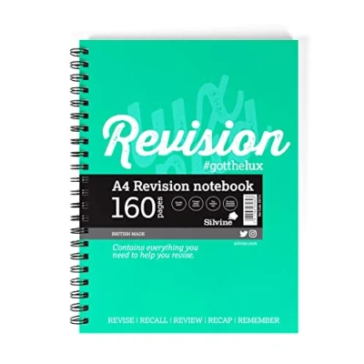 Image of Silvine Luxpad A4 Wirebound Study Notebook Lined (160 Pages) With Handy Revision Guide