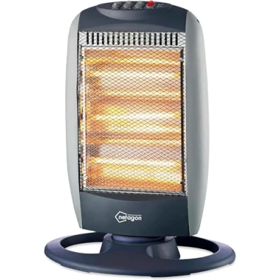 Image of Netagon Home &amp; Office Electric 1200W Portable Oscillating Halogen Heater Grey / Silver