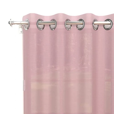 Image of Soleil d &#039;Ocre Net Curtain with Eyelets Polyester 240 x 140 cm, polyester, Rose, 240x140 cm