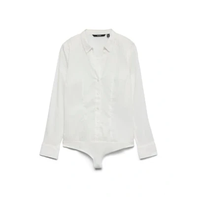 Image of Vero Moda Women&#039;s VMLADY L/S G String Shirt New NOOS Long Sleeve Top, Snow White, S