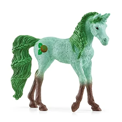 Image of schleich 70734 Collectible Unicorn Mint Chocolate , Ages 5+, BAYALA Toy Figure, 13 x 3 16 cm