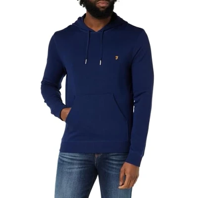 Image of Farah Hoodies Zain Hooded Sweatshirt, Rich Indigo, L UK