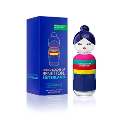 Image of Benetton Sisterland Blue Neroli, Eau de Toilette for Women Long Lasting Young, Modern and Fresh Fragance Amber, Fruity, Lavender Notes Ideal Day Wear 80 ml