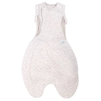 Image of PurFlo Swaddle to Sleep Bag All Season 2.5 tog Baby Sleeping 0 4 Months Breathable Newborn That Grows With Your Arms In or Out Hip Healthy Minimal Grey