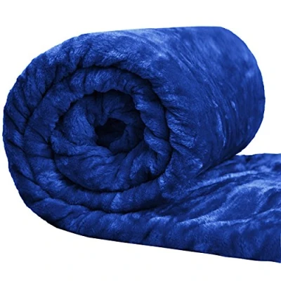 Image of Comfy Nights Soft Luxury Fake Faux Fur Mink Throw Sofa Bed Blanket (Large (200x150cm), Blue)