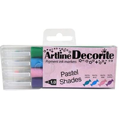 Image of Artline &#039;Decorite&#039; Pastel Shades Marker Pens 1.0mm for Card, Glass, Metal and Plastic