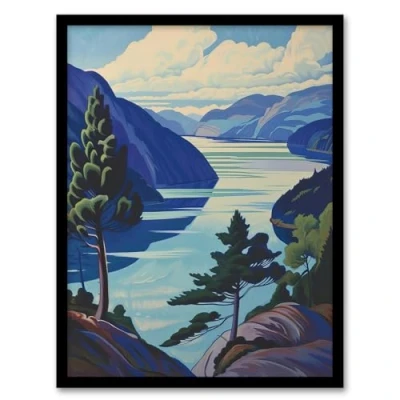 Image of Artery8 Loch Ness Lake Scottish Highlands Landscape Living Room Artwork Framed Wall Art Print A4