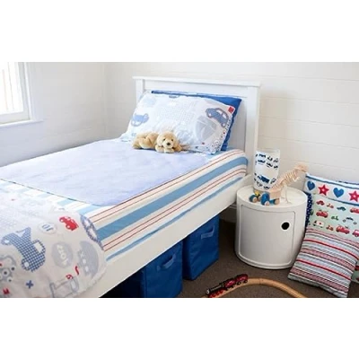 Image of ComfortCare, Washable Waterproof Mattress Protector/Absorbent Incontinence Pad/Bedwetting Sheet without Tucks Single bed Pack of 2, Blue, one in use, as spare.