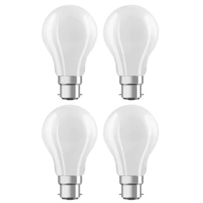 Image of Osram LED Filament Classic 7W = 60W BC/B22 GLS Light Bulb Opal Warm White 2700K Dimmable (Pack of 4)