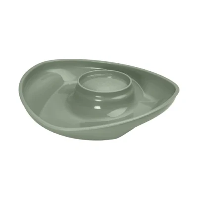 Image of Vital Baby Nourish Power Suction Weaning Plate 6m+, Green, Strong Suction, Easy Scoop Sides, Integrated Sauce Pot, EarthSmart Biodegradable, BPA Free