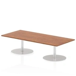 Image of Italia 1800 x 800mm Poseur Rectangular Table Walnut Top 475mm High Leg