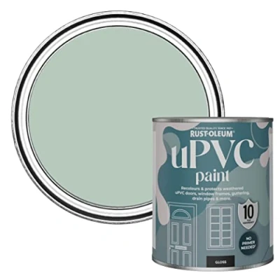 Image of Rust Oleum Green uPVC Door and Window Paint In Gloss Finish Leaplish 750ml