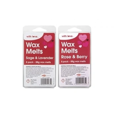 Image of 2 x 8 Piece Scented Wax Melts 1 Rose &amp; Berry and Sage Lavender