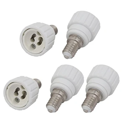Image of Sourcingmap 5pcs E14 to GU10 Extender Adapter Converter Lamp Bulb Socket Holder White