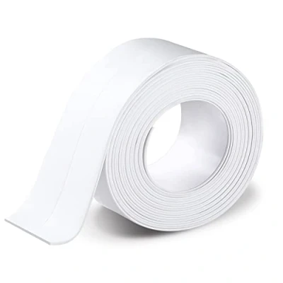 Image of Romon Sealing Tape, Self Adhesive, PVC Adhesive Tape for Kitchen Sink, Toilet, Bathroom, Bathtub, Floor, Wall, Edge Protection (White, 3.8 cm x 3.2 m)