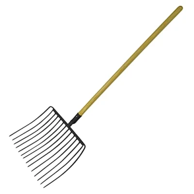 Image of Muck Out Stable Hay Fork 14 Prong (Horse Straw Pitchfork Manure Farm)