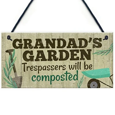 Image of RED OCEAN Grandad&#039;s Garden Plaque Shed Summer House Sign Dad For Him