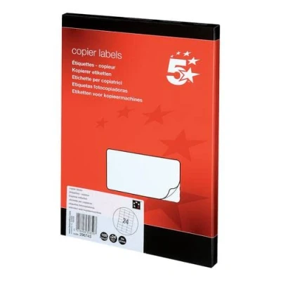 Image of 5 Star Office Multipurpose Labels Laser Copier Inkjet 21 per Sheet 63.5x38.1mm White [5250 Labels] Free finchley Refill Pen