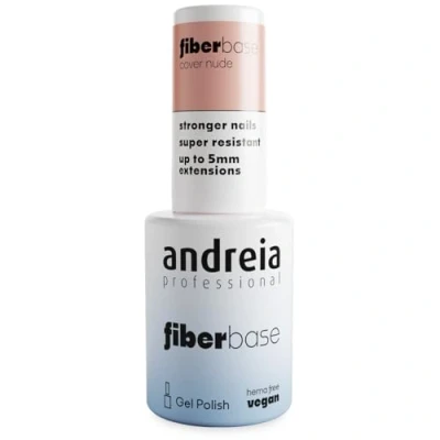 Image of Andreia Professional Fiber Gel Base Coat for Nails of High Viscosity Builder Polish Enriched with Synthetic Fibers Vegan and Hema Free 10.5ml (Cover Nude, 10.5ml)