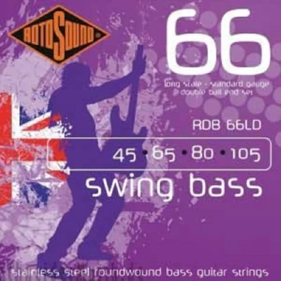 Image of Rotosound strings for electric bass SWING DOUBLE BALL END 4 str. RDB66LD Standard 45 105