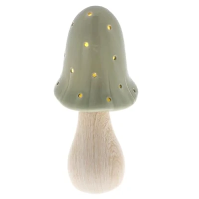 Image of Shudehill Giftware Mushroom Glow Lamp Grey, Pink, Green and More Colours Sizes (Medium Sage)
