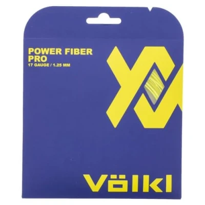Image of Volkl Power Fiber Pro Tennis String Set, Color Yellow, Gauge 1.30mm