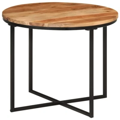 Image of vidaXL Coffee Table 55x55x45 cm Solid Wood Acacia and Iron
