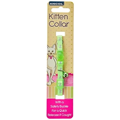 Image of Ancol Hi Vis Safety Kitten Collar, Neon Green