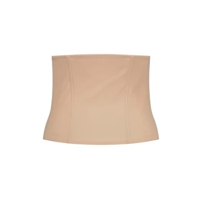 Image of Bye Bra Powermesh Waist Trainer, High Control, Hook And Eye Lock, Transparent Look, Lightweight, Shapewear For Women, Shapewear, Beige, S