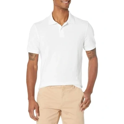 Image of Amazon Essentials Men&#039;s Slim Fit Cotton Pique Polo Shirt, White, L