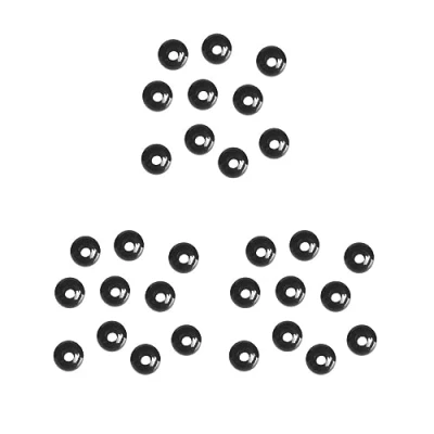 Image of 3 Set 10 Pieces Black Plastic Elastic Shock Cord Rope Toggle Ball End Lock Stopper