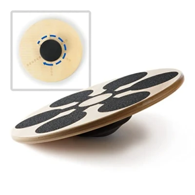 Image of OPTP Wobblesmart Adjustable Wooden Wobble Balance Training Board Fitness, Stability, and Core Trainer for Physical Therapy Exercise