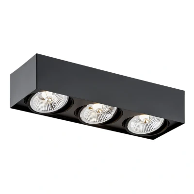 Image of Rodos Plus GU10 Triple Surface Mounted Downlight Black Structure
