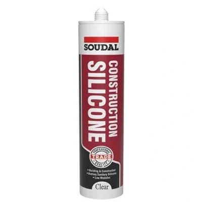 Image of Soudal Trade Construction Silicone Sealant Mold Resistant Sanitary Acetoxy 290ml Multi Purpose Fungicide (Clear)