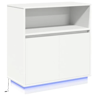 Image of vidaXL Sideboard with LED White 71x34,5x75 cm Engineered Wood