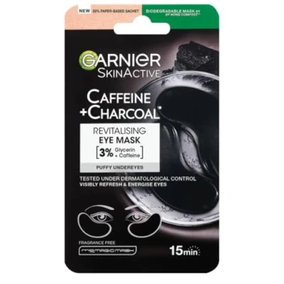 Image of Garnier Depuffing Eye Mask with Bamboo Charcoal For Puffy Undereyes
