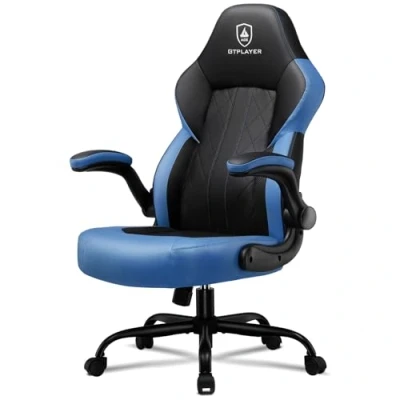 Image of GTPLAYER Gaming Chair, Ergonomic Racing Computer Chair Height Adjustable Executive 360 Swivel Office Desk (Blue)