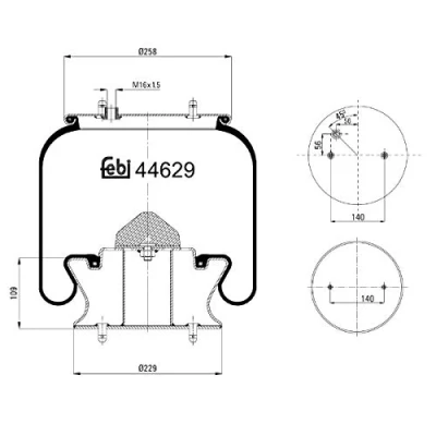 Image of 1726239, 2024283, 2024284, 2024289, 2809671 Boot, air suspension FEBI BILSTEIN 44629 Front Axle