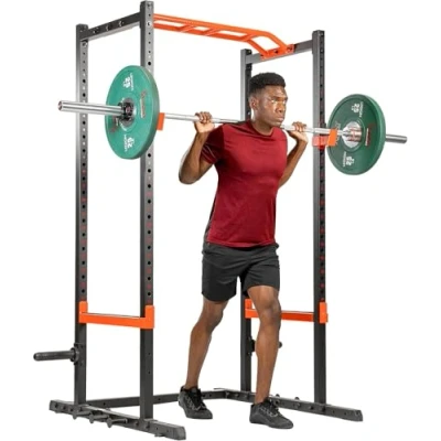 Image of Sunny Health and Fitness Unisex&#039;s Power Zone Strength Rack SF XF9925 Weight Benches, Black, One Size