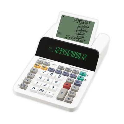Image of Sharp EL 1501 Display Desktop Calculator (Paper&amp; Ink Free, 12 Digit and 5 Line LCD Display, Battery Operated) White, 150 mm x 62 228