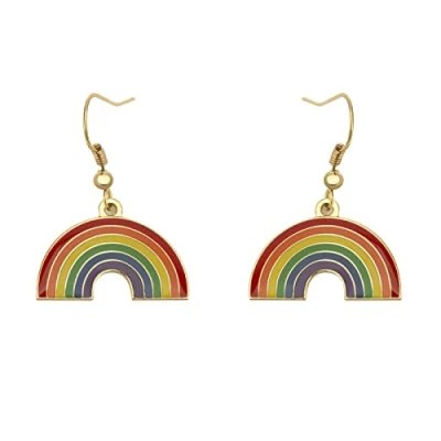 Image of Rainbow Shape Earing Dangle Earrings Gay &amp; Lesbian LGBT Pride Gifts Jewelry…