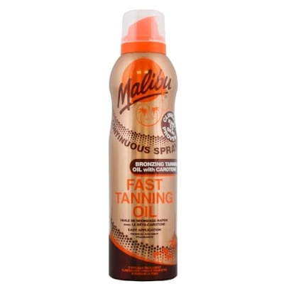 Image of Malibu Sun Continuous Fast Tanning Oil Spray, Easy Application, Tropical Coconut Fragrance, 175ml