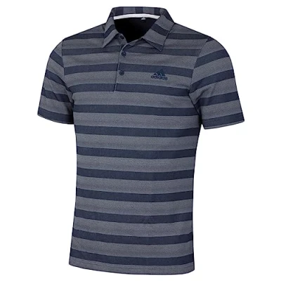 Image of adidas Golf Mens Two Colour Stripe Polo Shirt Navy/White M
