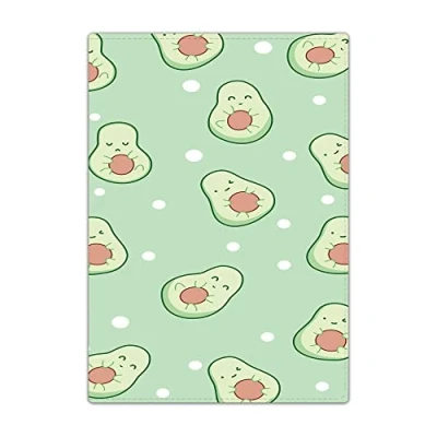 Image of Passport Holder Cover, PU Leather Travel Wallet Case Organiser for Passport, Business Cards, Credit Boarding Passes (Avocado face)