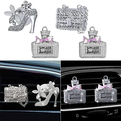 Image of 4 Pack Car Air Fresheners for Women, Accessories Fresheners, Bling Accessories, Women (Elegant)